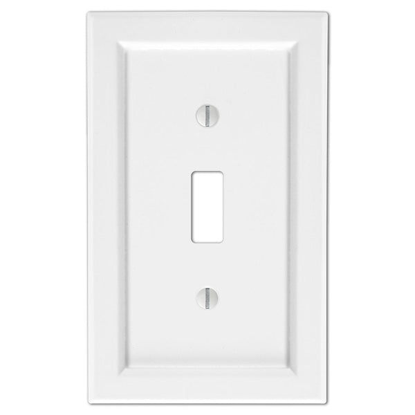 Shaker White Composite - 1 Toggle Wallplate - Wallplate Warehouse 210TW 070686016299 1 Toggle