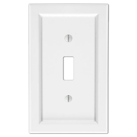 Shaker White Composite - 1 Toggle Wallplate - Wallplate Warehouse 210TW 070686016299 1 Toggle