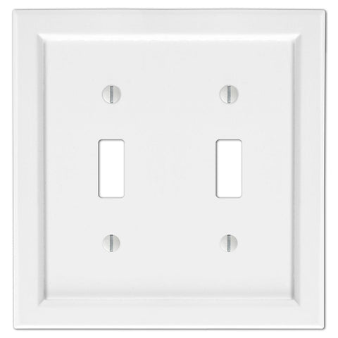 Shaker White Composite - 2 Toggle Wallplate - Wallplate Warehouse 210TTW 070686016305 2 Toggle