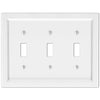 Shaker White Composite - 3 Toggle Wallplate - Wallplate Warehouse 210TTTW 070686016312 3 Toggle