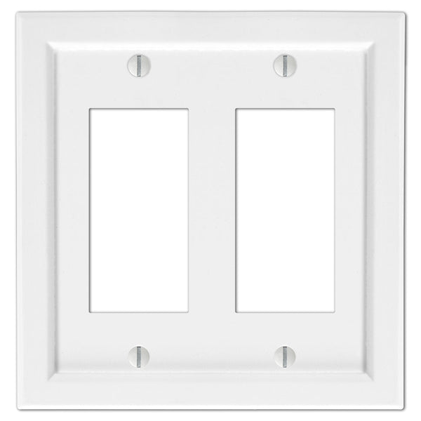 Shaker White Wood - 2 Rocker Wallplate - Wallplate Warehouse 210RRW 070686016374 2 Rocker