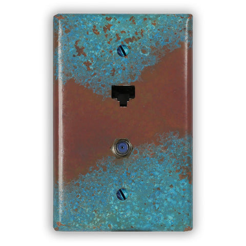 Sierra Copper - 1 Data Jack / 1 Cable Jack Wallplate - Wallplate Warehouse SIERCOP1DJ1CJ 819332025038