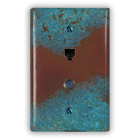 Sierra Copper - 1 Phone Jack / 1 Cable Jack Wallplate - Wallplate Warehouse SIERCOP1PJ1CJ 819332025021