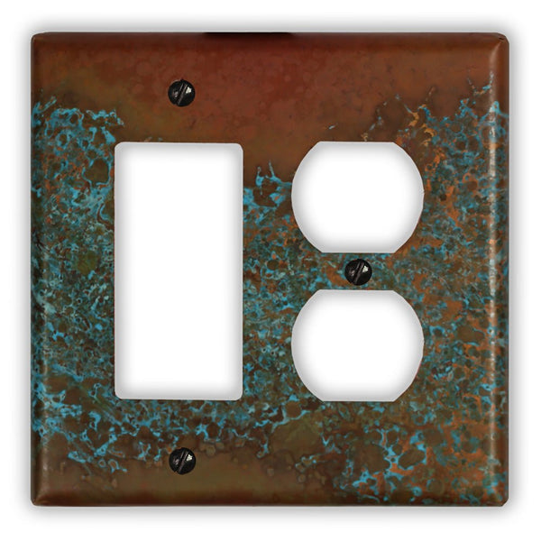 Sierra Copper - 1 Rocker / 1 Duplex Wallplate - Wallplate Warehouse SIERCOP1R1D 819332024925 1 Rocker / 1 Duplex