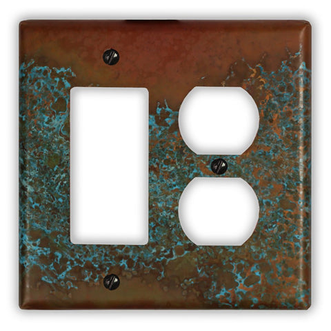 Sierra Copper - 1 Rocker / 1 Duplex Wallplate - Wallplate Warehouse SIERCOP1R1D 819332024925 1 Rocker / 1 Duplex