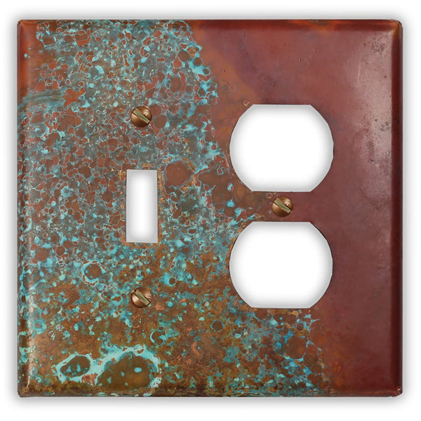 Sierra Copper - 1 Toggle / 1 Duplex Wallplate - Wallplate Warehouse SIERCOP1T1D 819332024918 1 Toggle / 1 Duplex