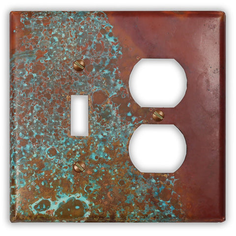 Sierra Copper - 1 Toggle / 1 Duplex Wallplate - Wallplate Warehouse SIERCOP1T1D 819332024918 1 Toggle / 1 Duplex