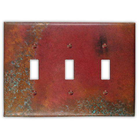 Sierra Copper - 3 Toggle Wallplate - Wallplate Warehouse SIERCOP3T 819332024826 3 Toggle