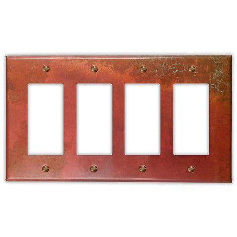 Sierra Copper - 4 Rocker Wallplate - Wallplate Warehouse SIERCOP4R 819332024888 4 Rocker