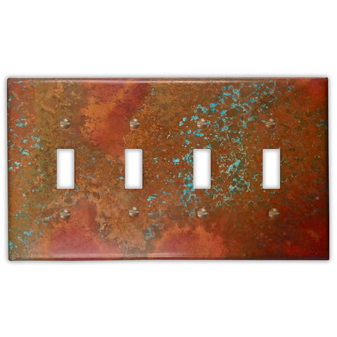 Sierra Copper - 4 Toggle Wallplate - Wallplate Warehouse SIERCOP4T 819332024833 4 Toggle