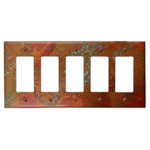 Sierra Copper - 5 Rocker Wallplate - Wallplate Warehouse SIERCOP5R 819332024895 5 Rocker