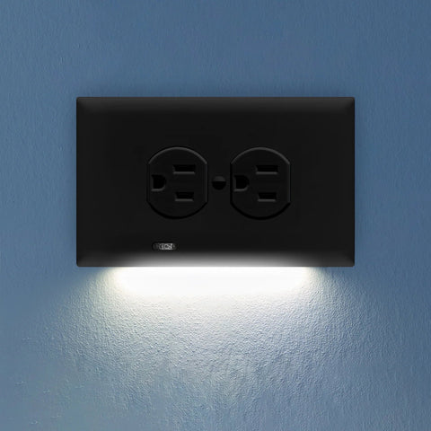 SnapPower Horizontal GuideLight 2PLUS - Black, Duplex - Wallplate Warehouse O1GL - HXBK - NP21 00810119640727 1 Duplex