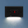 SnapPower Horizontal GuideLight 2PLUS - Black, GFCI - Wallplate Warehouse O1GL - HFBK - NP21 00810119640802 1 Rocker