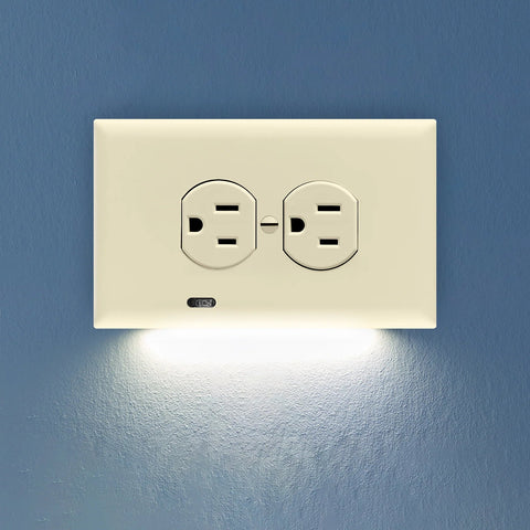 SnapPower Horizontal GuideLight 2PLUS - Light Almond, Duplex - Wallplate Warehouse O1GL - HXLA - NP21 00810119640703 1 Duplex