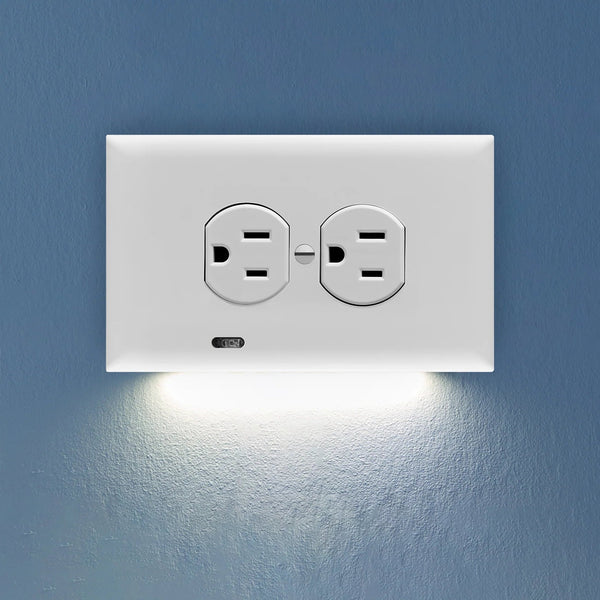 SnapPower Horizontal GuideLight 2PLUS - White, Duplex - Wallplate Warehouse O1GL - HXWH - NP21 00810119640697 1 Duplex