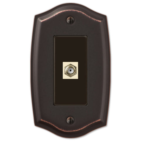 Sonoma Aged Bronze Steel - 1 Cable Jack Wallplate - Wallplate Warehouse 159CXDB 070686580318 Cable Jacks