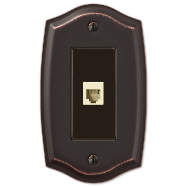 Sonoma Aged Bronze Steel - 1 Phone Jack Wallplate - Wallplate Warehouse 159PHDB 070686580349 Phone Jacks