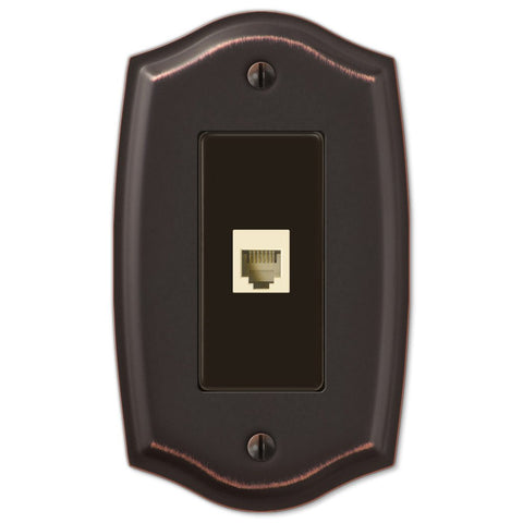 Sonoma Aged Bronze Steel - 1 Phone Jack Wallplate - Wallplate Warehouse 159PHDB 070686580349 Phone Jacks