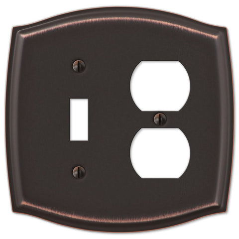 Sonoma Aged Bronze Steel - 1 Toggle / 1 Duplex Wallplate - Wallplate Warehouse 159TDDB 070686573129 1 Toggle / 1 Duplex