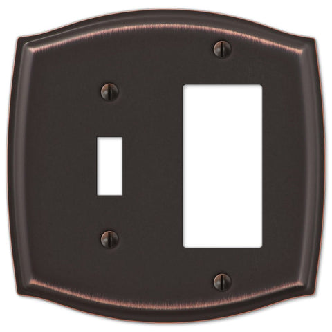 Sonoma Aged Bronze Steel - 1 Toggle / 1 Rocker Wallplate - Wallplate Warehouse 159TRDB 070686573136 1 Toggle / 1 Rocker