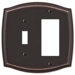 Sonoma Aged Bronze Steel - 1 Toggle / 1 Rocker Wallplate
