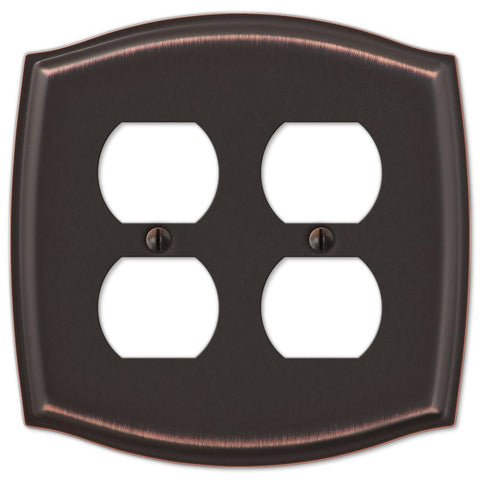 Sonoma Aged Bronze Steel - 2 Duplex Wallplate - Wallplate Warehouse 159DDDB 070686573143 2 Duplex