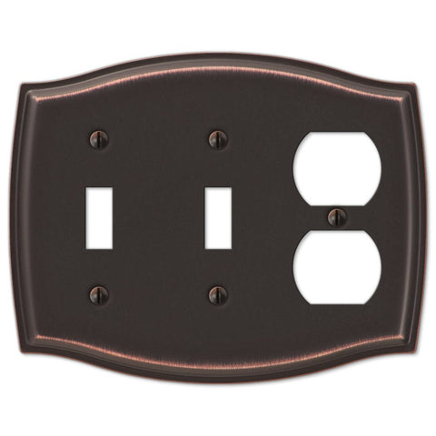 Sonoma Aged Bronze Steel - 2 Toggle / 1 Duplex Wallplate - Wallplate Warehouse 159TTDDB 070686574058 2 Toggle / 1 Duplex