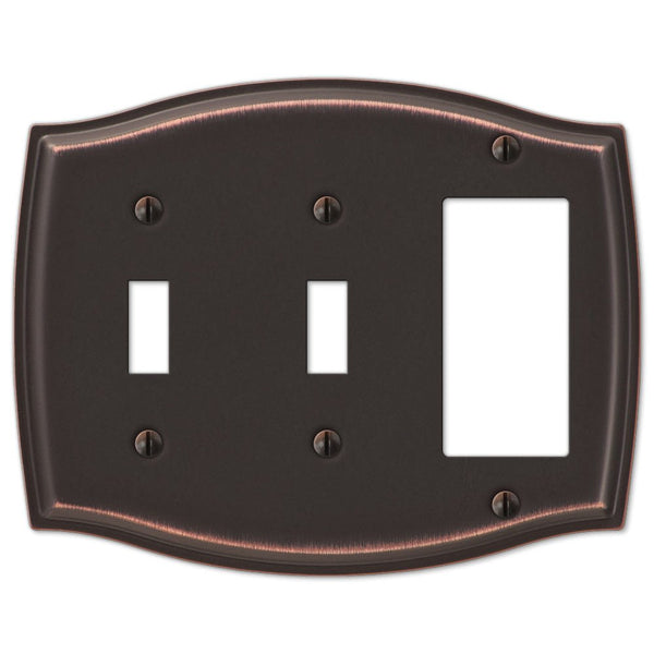 Sonoma Aged Bronze Steel - 2 Toggle / 1 Rocker Wallplate - Wallplate Warehouse 159TTRDB 070686574065 2 Toggle / 1 Rocker