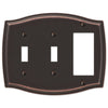 Sonoma Aged Bronze Steel - 2 Toggle / 1 Rocker Wallplate - Wallplate Warehouse 159TTRDB 070686574065 2 Toggle / 1 Rocker