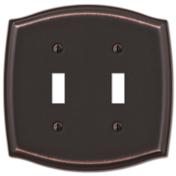 Sonoma Aged Bronze Steel - 2 Toggle Wallplate - Wallplate Warehouse 159TTDB 070686573112 2 Toggle