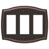 Sonoma Aged Bronze Steel - 3 Rocker Wallplate - Wallplate Warehouse 159RRRDB 070686573174 3 Rocker