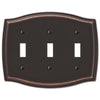 Sonoma Aged Bronze Steel - 3 Toggle Wallplate - Wallplate Warehouse 159TTTDB 070686573167 3 Toggle