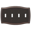 Sonoma Aged Bronze Steel - 4 Toggle Wallplate - Wallplate Warehouse 159T4DB 070686573181 4 Toggle