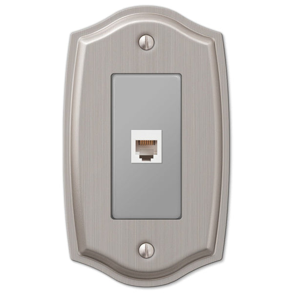 Sonoma Brushed Nickel Steel - 1 Phone Jack Wallplate - Wallplate Warehouse 159PHBN 070686580325 Phone Jacks