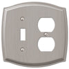 Sonoma Brushed Nickel Steel - 1 Toggle / 1 Duplex Wallplate - Wallplate Warehouse 159TDBN 070686572979 1 Toggle / 1 Duplex