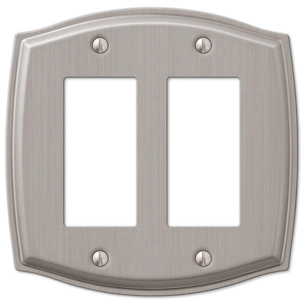 Sonoma Brushed Nickel Steel - 2 Rocker Wallplate - Wallplate Warehouse 159RRBN 070686573006 2 Rocker