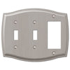 Sonoma Brushed Nickel Steel - 2 Toggle / 1 Rocker Wallplate - Wallplate Warehouse 159TTRBN 070686573020 2 Toggle / 1 Rocker