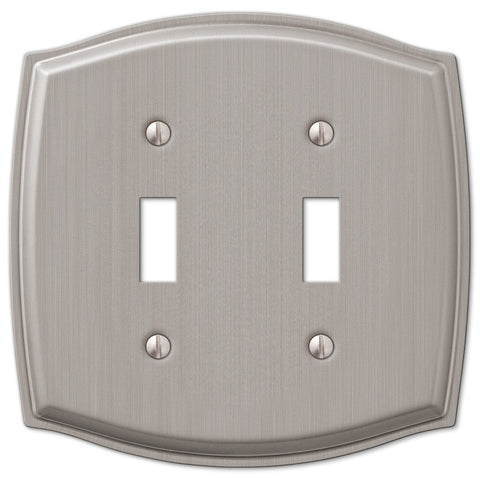 Sonoma Brushed Nickel Steel - 2 Toggle Wallplate - Wallplate Warehouse 159TTBN 070686572962 2 Toggle