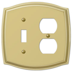 Sonoma Polished Brass Steel - 1 Toggle / 1 Duplex Wallplate
