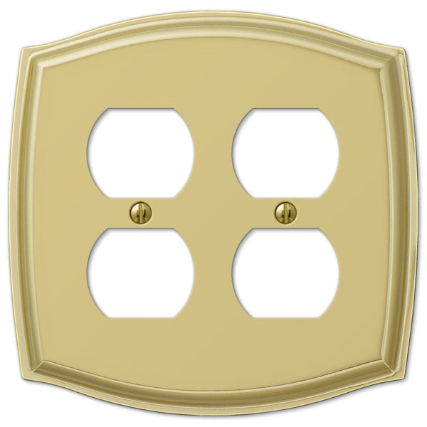 Sonoma Polished Brass Steel - 2 Duplex Wallplate - Wallplate Warehouse 159DDBR 070686573273 2 Duplex