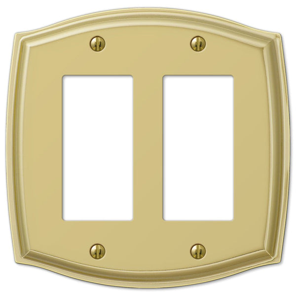 Sonoma Polished Brass Steel - 2 Rocker Wallplate - Wallplate Warehouse 159RRBR 070686573280 2 Rocker