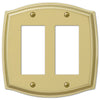 Sonoma Polished Brass Steel - 2 Rocker Wallplate - Wallplate Warehouse 159RRBR 070686573280 2 Rocker
