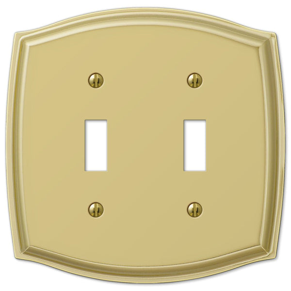 Sonoma Polished Brass Steel - 2 Toggle Wallplate - Wallplate Warehouse 159TTBR 070686573242 2 Toggle