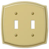Sonoma Polished Brass Steel - 2 Toggle Wallplate - Wallplate Warehouse 159TTBR 070686573242 2 Toggle