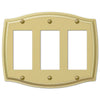 Sonoma Polished Brass Steel - 3 Rocker Wallplate - Wallplate Warehouse 159RRRBR 070686573303 3 Rocker