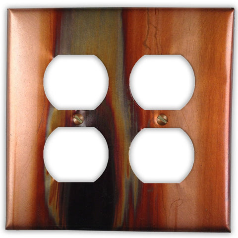 Stellar Copper - 2 Duplex Wallplate - Wallplate Warehouse STELCOP2D 819332025205 2 Duplex
