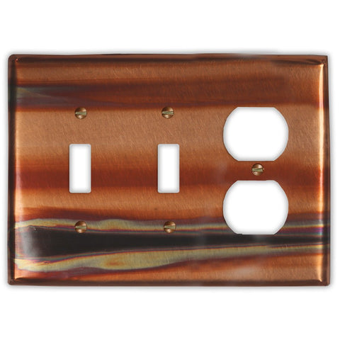 Stellar Copper - 2 Toggle / 1 Duplex Wallplate - Wallplate Warehouse STELCOP2T1D 819332025182 2 Toggle / 1 Duplex