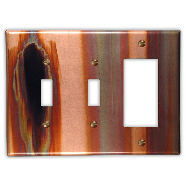 Stellar Copper - 2 Toggle / 1 Rocker Wallplate - Wallplate Warehouse STELCOP2T1R 819332025175 2 Toggle / 1 Rocker