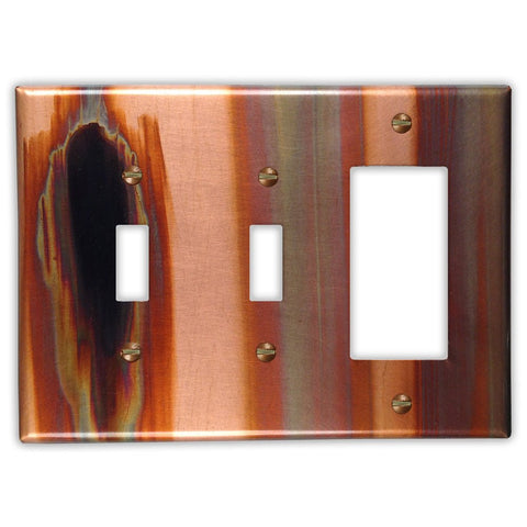 Stellar Copper - 2 Toggle / 1 Rocker Wallplate - Wallplate Warehouse STELCOP2T1R 819332025175 2 Toggle / 1 Rocker