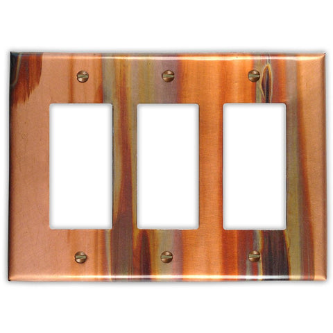 Stellar Copper - 3 Rocker Wallplate - Wallplate Warehouse STELCOP3R 819332025113 3 Rocker
